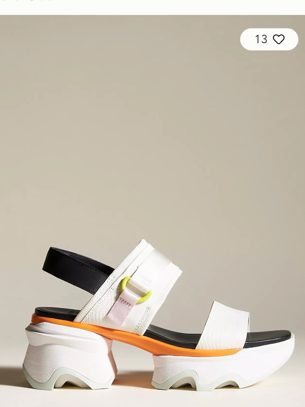 Sorel Kinetic impact sandals in sea salt white and black and orange accents - 8